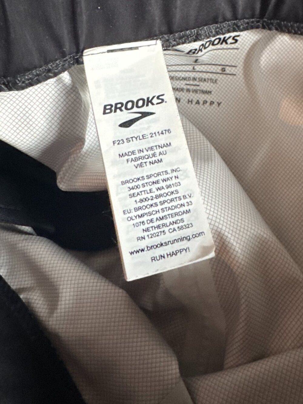 Brooks Men’s Running Rain Jacket Pants Set Black Size Large L - Picture 9 of 11